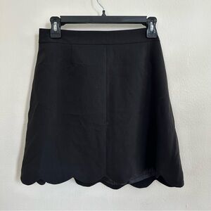 Scalloped Black Mini Skirt